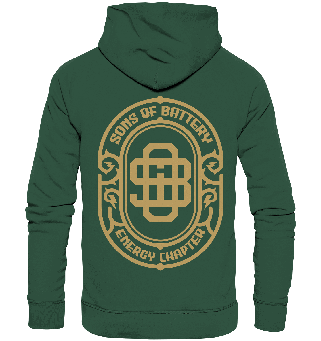 Shirtigo Hoodies Bottle Green / XS Sons of Battery - Vintage Logo - Organic Basic Hoodie E-Bike-Community
