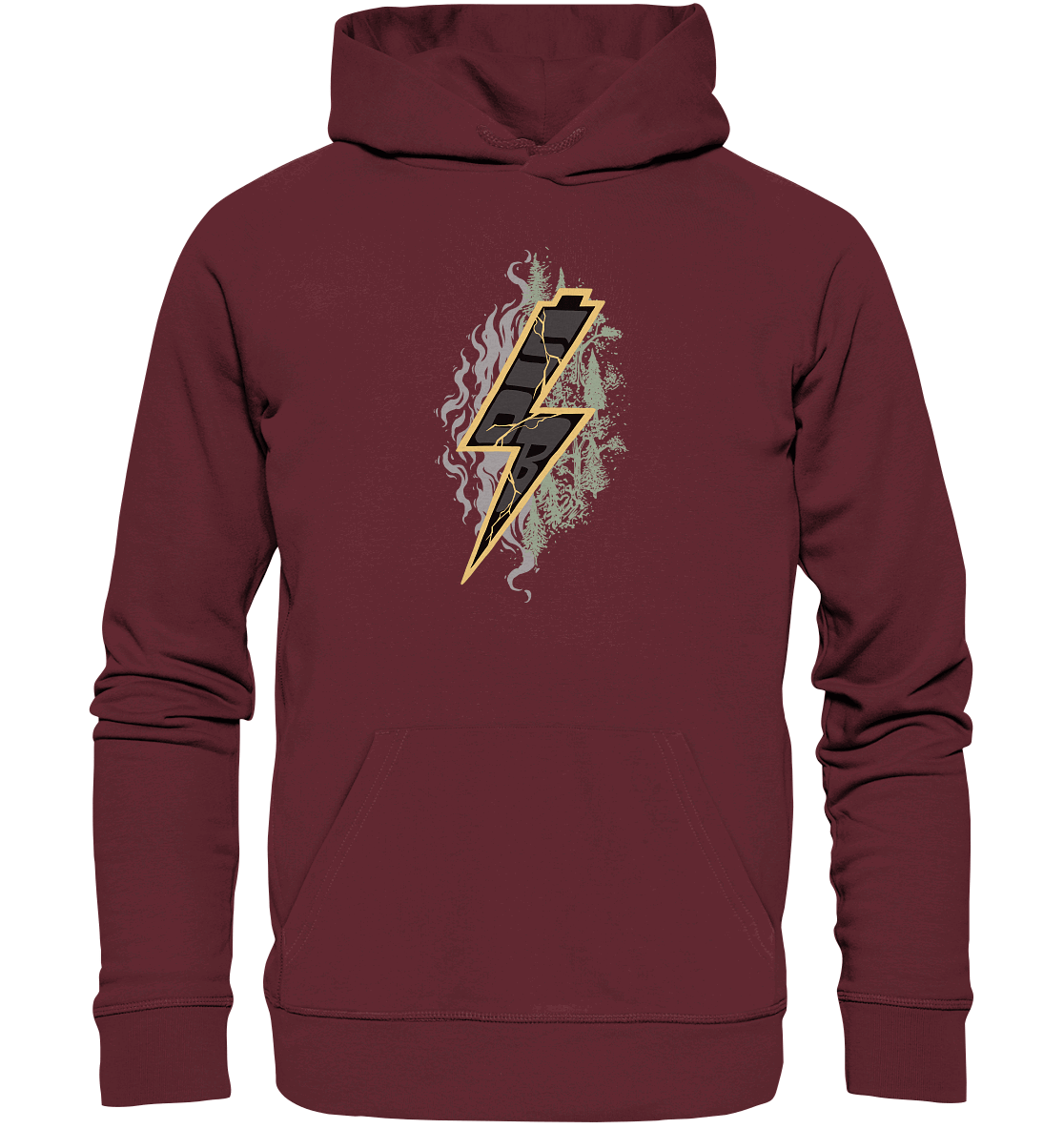 Shirtigo Hoodies Burgundy / XS Sob "Shred or Alive" Front - Organic Hoodie (Flip Label) E-Bike-Community