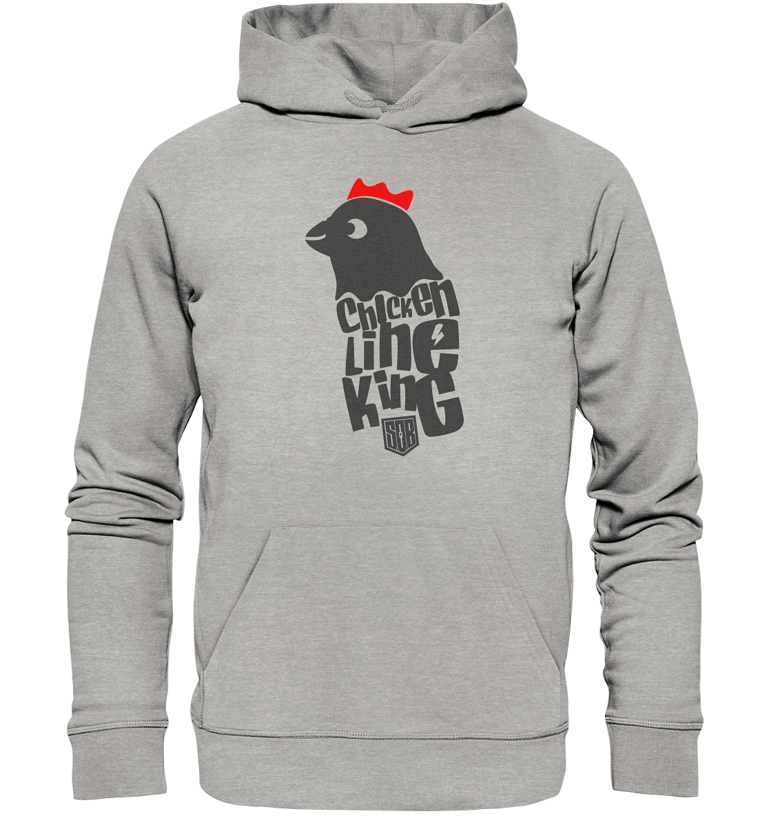Shirtigo Hoodies Heather Grey / XS Chicken Line - King - Organic Hoodie E-Bike-Community
