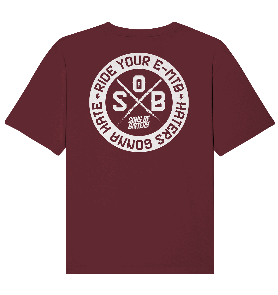 Shirtigo Unisex-Shirts Burgundy / XS Haters gonna Hate - Organic Relaxed Shirt (Flip Label) E-Bike-Community