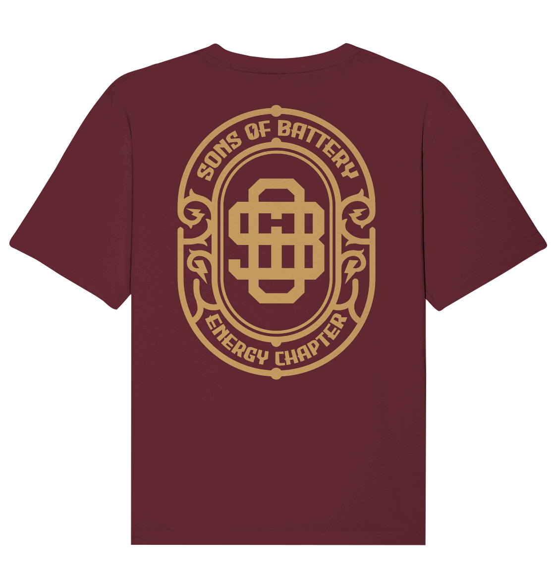 Shirtigo Unisex-Shirts Burgundy / XS Sons of Battery - Vintage Logo - Organic Relaxed Shirt E-Bike-Community