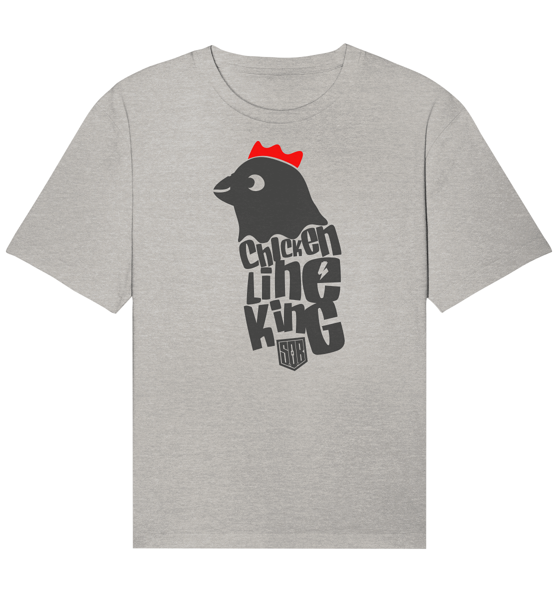 Shirtigo Unisex-Shirts Heather Grey / XS Chicken Line - King - Organic Relaxed Shirt E-Bike-Community