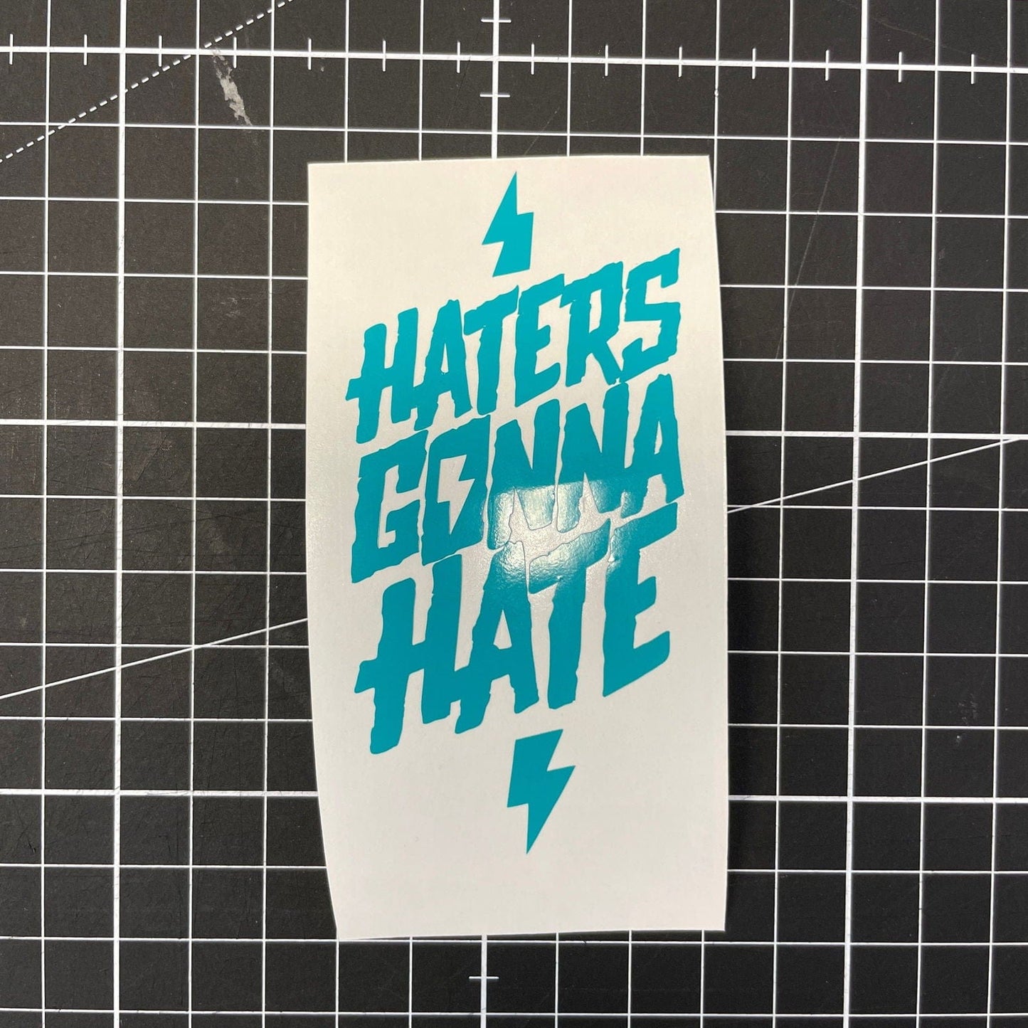 Sons of Battery - E-MTB Brand & Community Folien 3.5 x 7 cm / Türkis Haters gonna Hate Folienaufkleber - SoB - E-Bike-Community