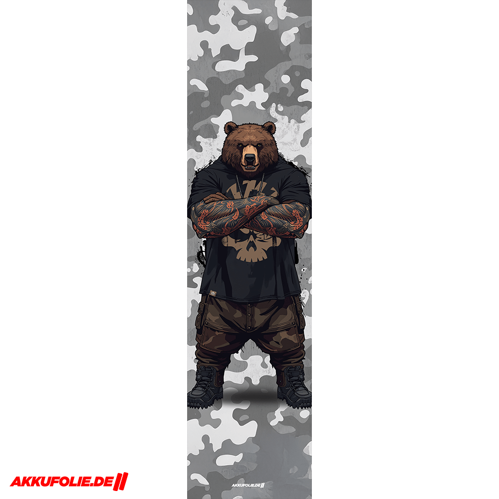 Sons of Battery® - E-MTB Brand & Community Folien & Sticker 48 cm x 12 cm Bär Camo - Akku Abdeckung Cover Sticker Universal / Schutzfolie / für alle E-Bikes, Cube co. E-Bike-Community