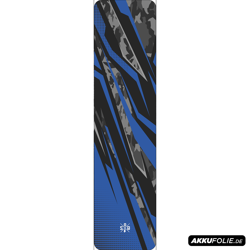 Sons of Battery® - E-MTB Brand & Community Folien & Sticker 48 cm x 12 cm / Blau CAMOTECH - Akku Abdeckung Cover Universal / Schutzfolie / für alle E-Bikes E-Bike-Community