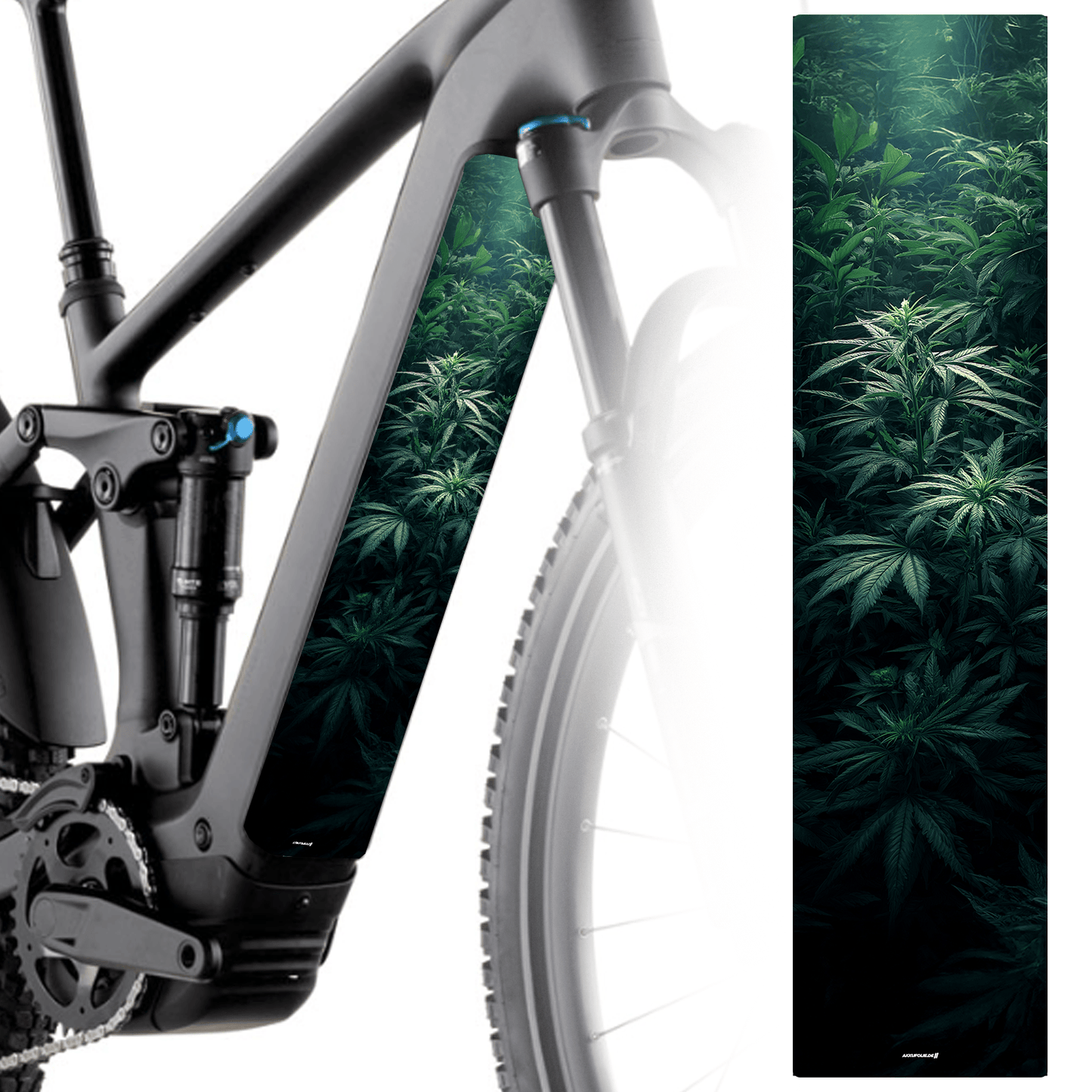 Sons of Battery® - E-MTB Brand & Community Folien & Sticker 48 cm x 12 cm / Gras 2 Marijuana - Akku Sticker Abdeckung Universal / Schutzfolie / für alle E-Bikes E-Bike-Community