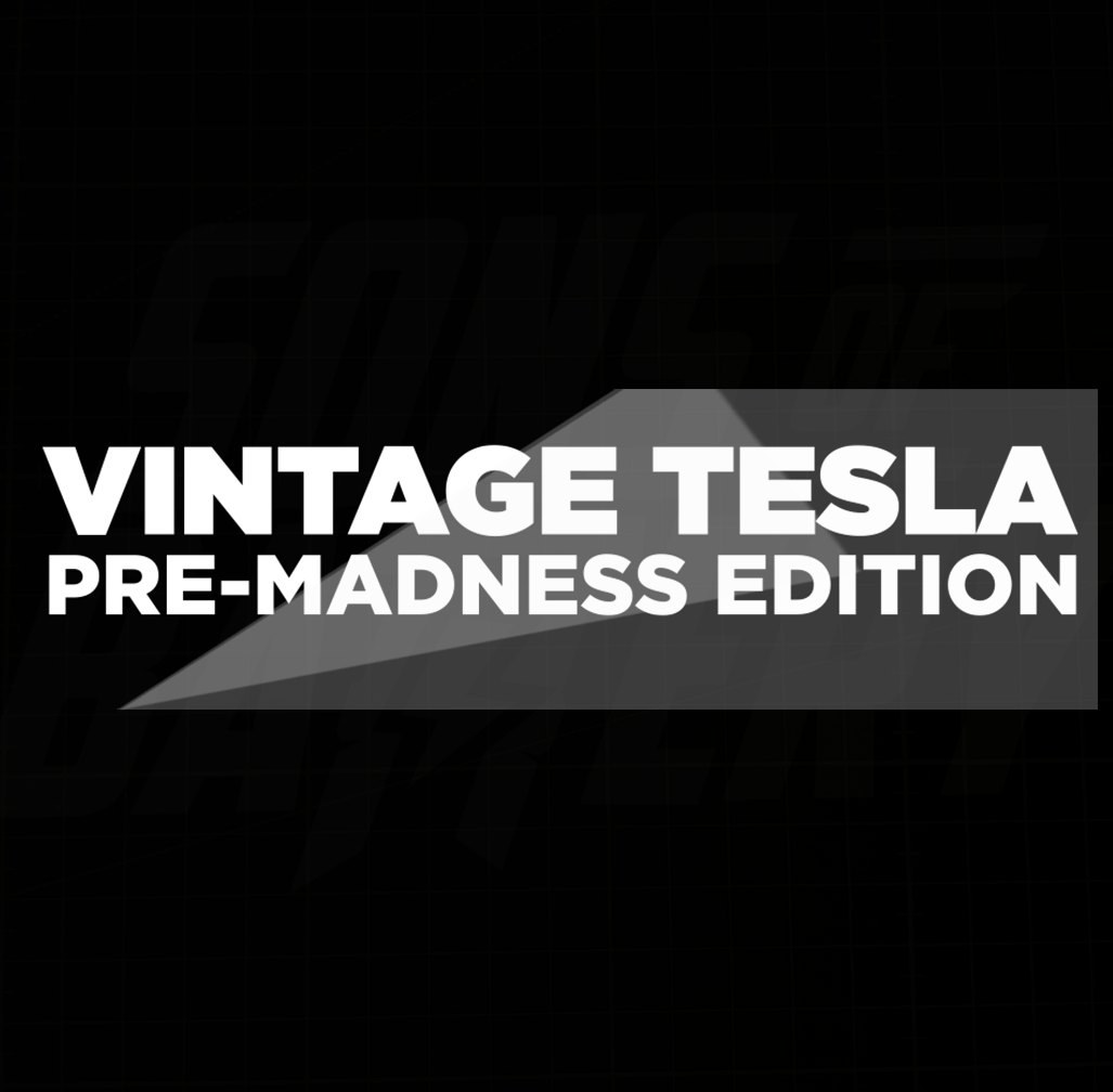 Sons of Battery® - E-MTB Brand & Community Folien & Sticker VINTAGE TESLA – PRE-MADNESS EDITION | Premium Vinyl Sticker E-Bike-Community