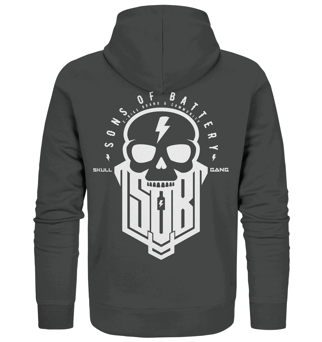 Sons of Battery® - E-MTB Brand & Community Jacken/ Zipper Anthracite / S SoB Skullgang White - Organic Zipper E-Bike-Community
