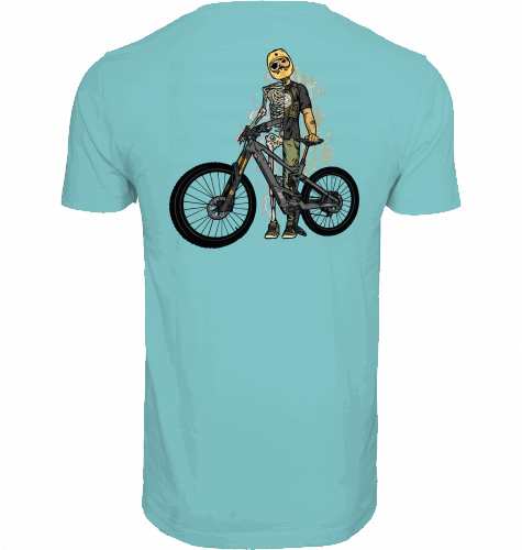 Sons of Battery® - E-MTB Brand & Community Shirt Beryl Blue / XS Shred or Alive - 2 Seiten - Round Neck ByB E-Bike-Community