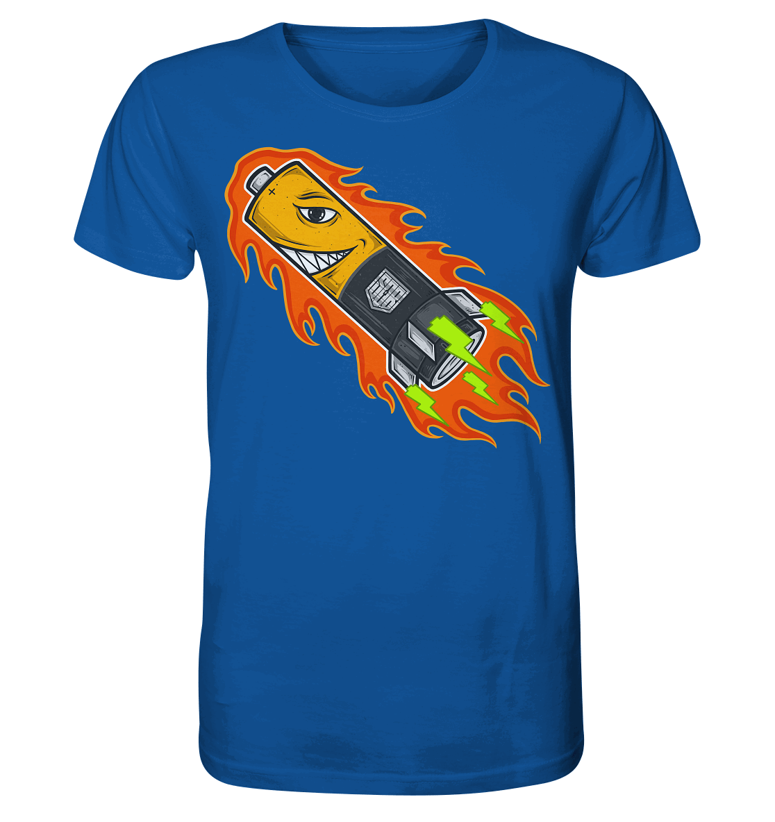 Sons of Battery® - E-MTB Brand & Community Unisex-Shirts Royal Blue / XS S.o.B Pin Up Battery Uphill! - 100% Baumwolle Organic Shirt - bis 5XL - max. 78cm Umfang mit, Flip Label am Bund E-Bike-Community