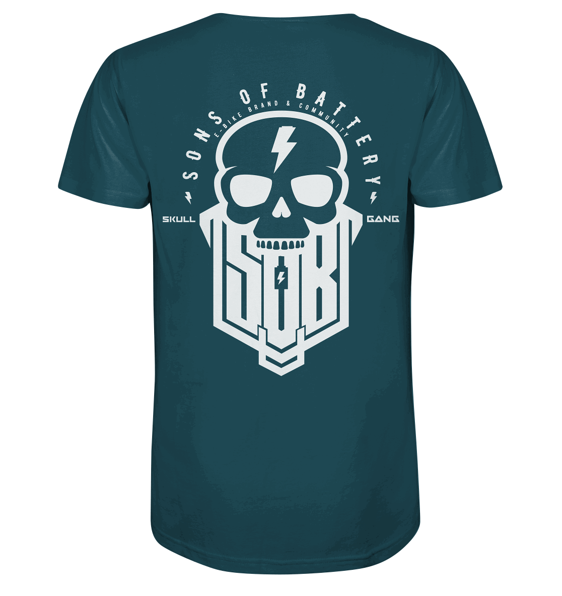 Sons of Battery® - E-MTB Brand & Community Unisex-Shirts Stargazer / XS SoB Skullgang White - Organic Shirt E-Bike-Community