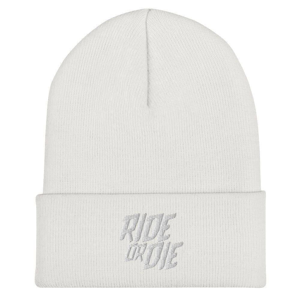 Sons of Battery® - E-MTB Brand & Community Weiß Umgeschlagene Beanie - Ride or Die E-Bike-Community