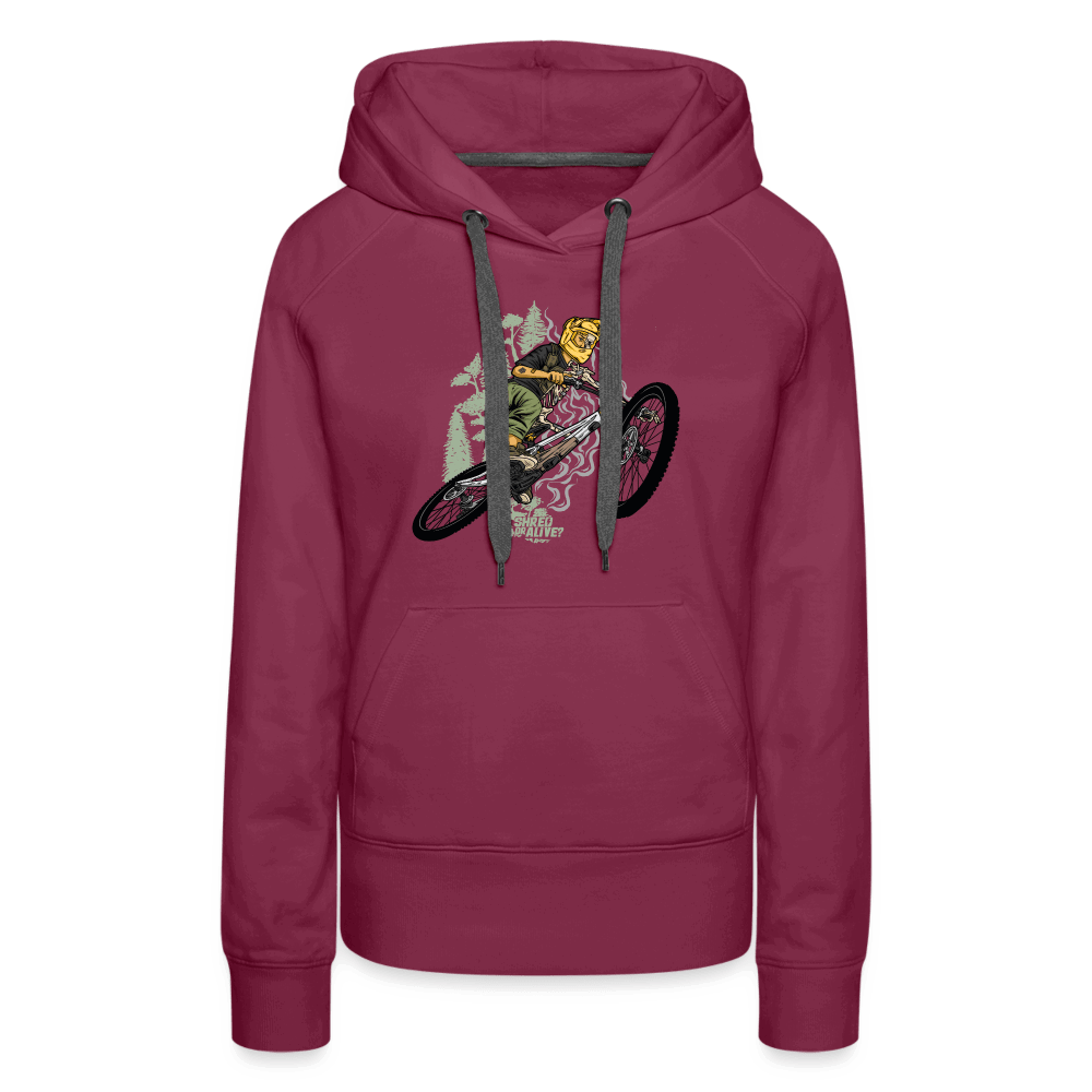 SPOD Frauen Premium Hoodie Bordeaux / S Shred or Alive Jumper -Frauen Premium Hoodie E-Bike-Community