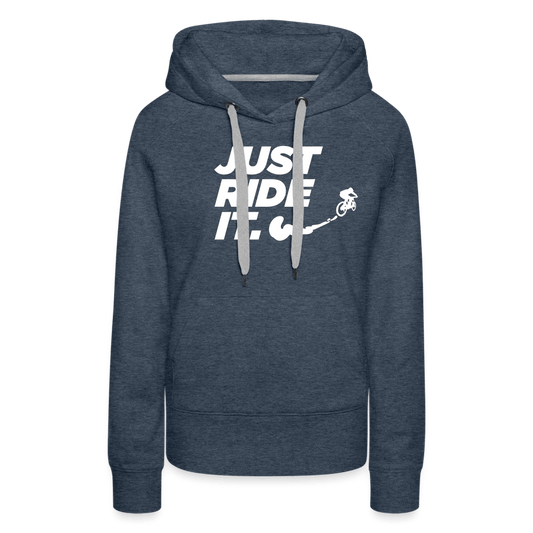 SPOD Frauen Premium Hoodie Jeansblau / S Just ride it - Frauen Premium Hoodie E-Bike-Community