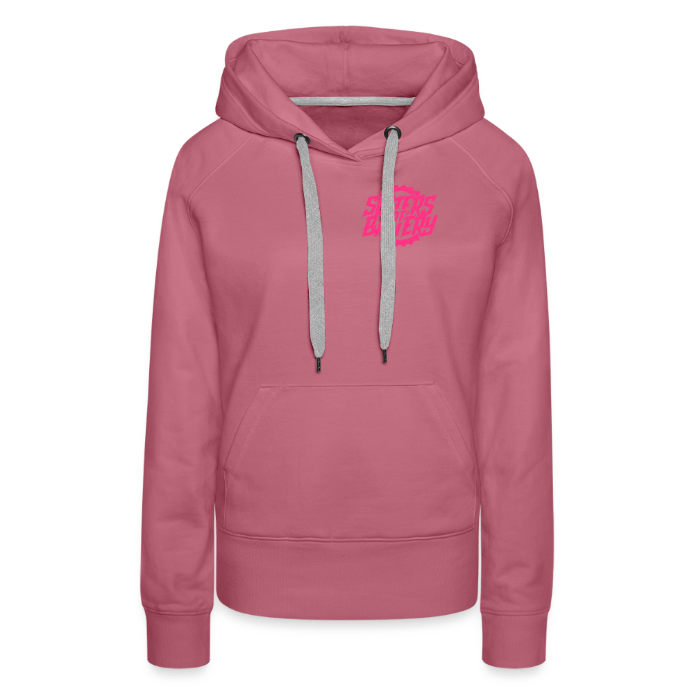 SPOD Frauen Premium Hoodie Malve / S Sisters of Battery - Neonpink - Frauen Premium Hoodie E-Bike-Community