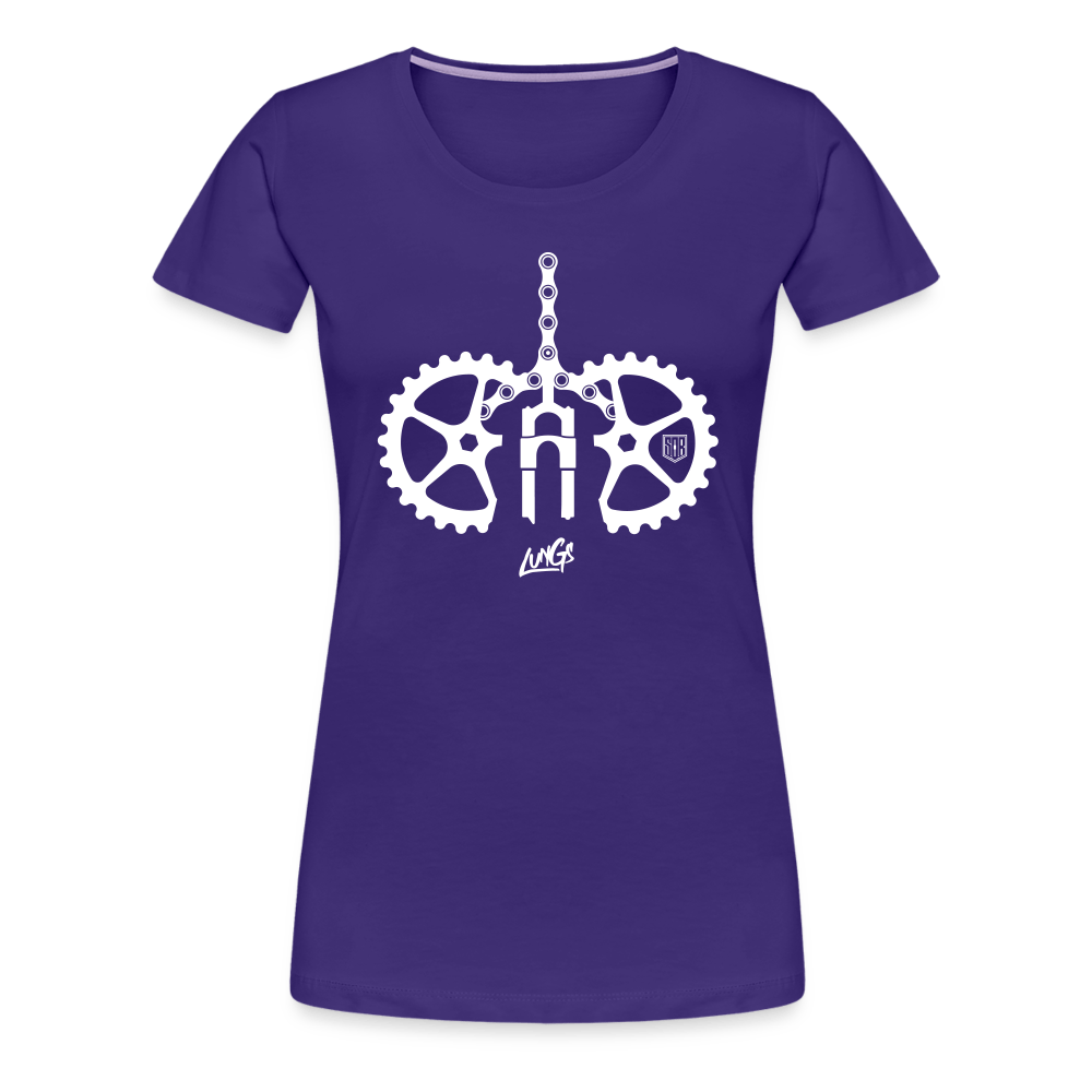 SPOD Frauen Premium T-Shirt Lila / S SISTERS OF BATTERY - Lungs Women’s Premium T-Shirt E-Bike-Community