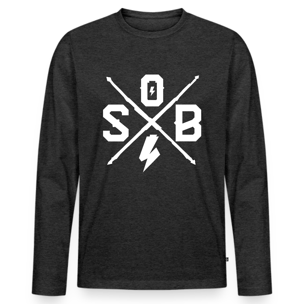 SPOD Männer Premium Bio Langarmshirt Anthrazit meliert / S Cross Logo Premium Langarmshirt E-Bike-Community
