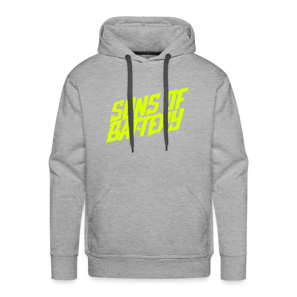SPOD Männer Premium Hoodie Grau meliert / S Signature Neongelb Men’s Premium Hoodie E-Bike-Community