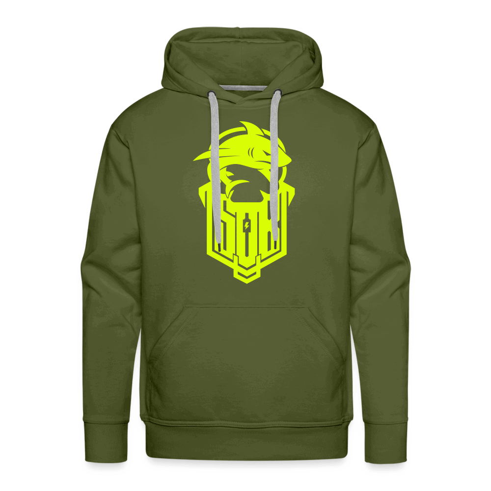 SPOD Männer Premium Hoodie Olivgrün / S Hai Bike - SoB - Neongelb - Premium Hoodie E-Bike-Community