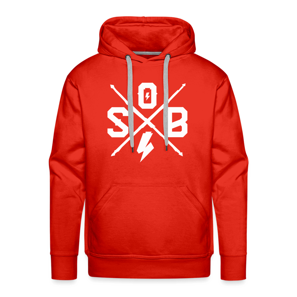 SPOD Männer Premium Hoodie Rot / S Cross Premium Hoodie E-Bike-Community