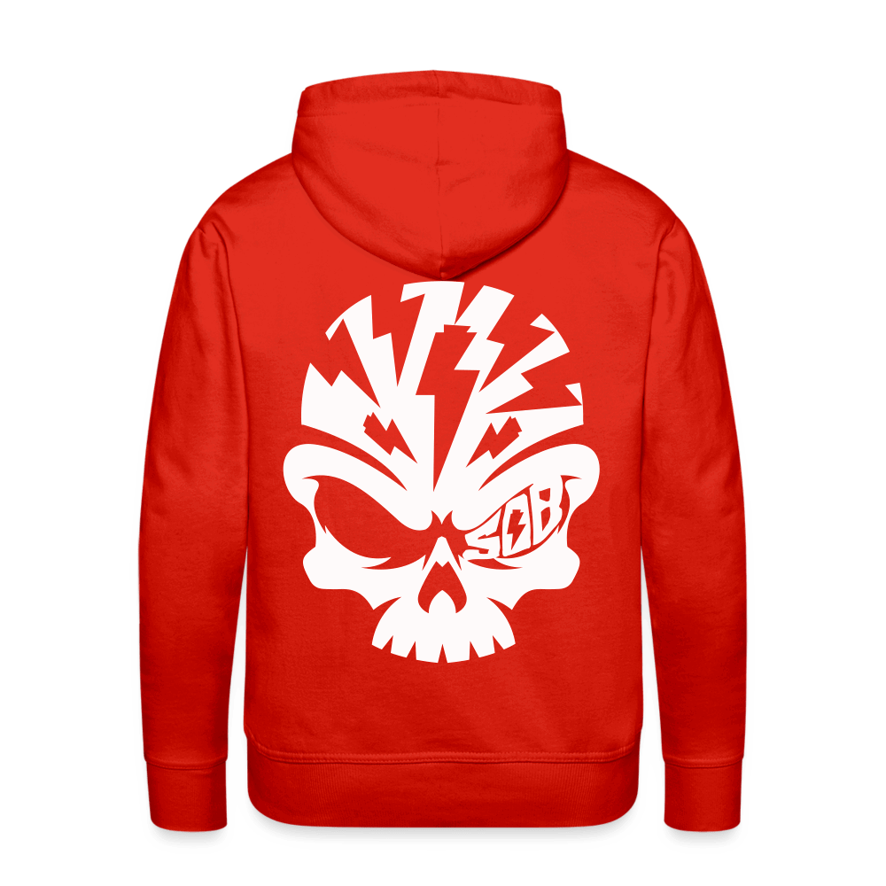 SPOD Männer Premium Hoodie Rot / S Skullhead - White Back - Men’s Premium Hoodie E-Bike-Community