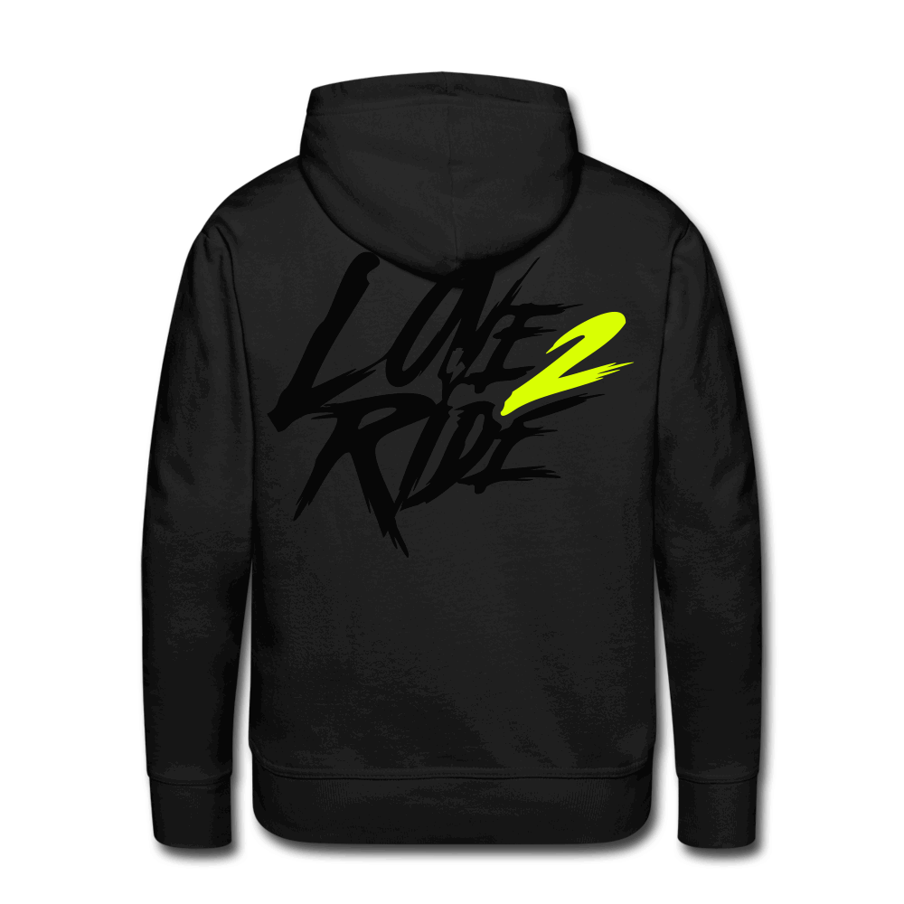 SPOD Männer Premium Hoodie S Love 2 Ride Blackline - Men's Premium Hoodie E-Bike-Community