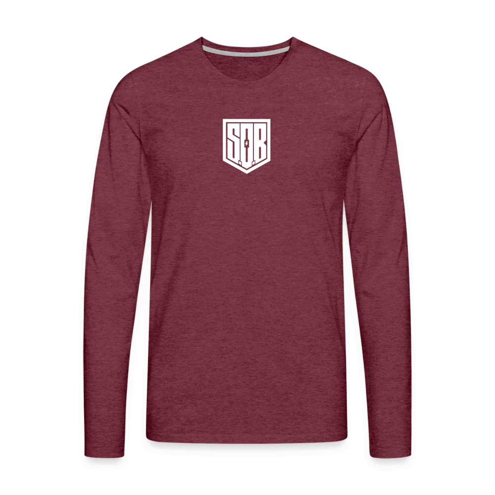 SPOD Männer Premium Langarmshirt Bordeauxrot meliert / S SoB Premium Langarmshirt E-Bike-Community