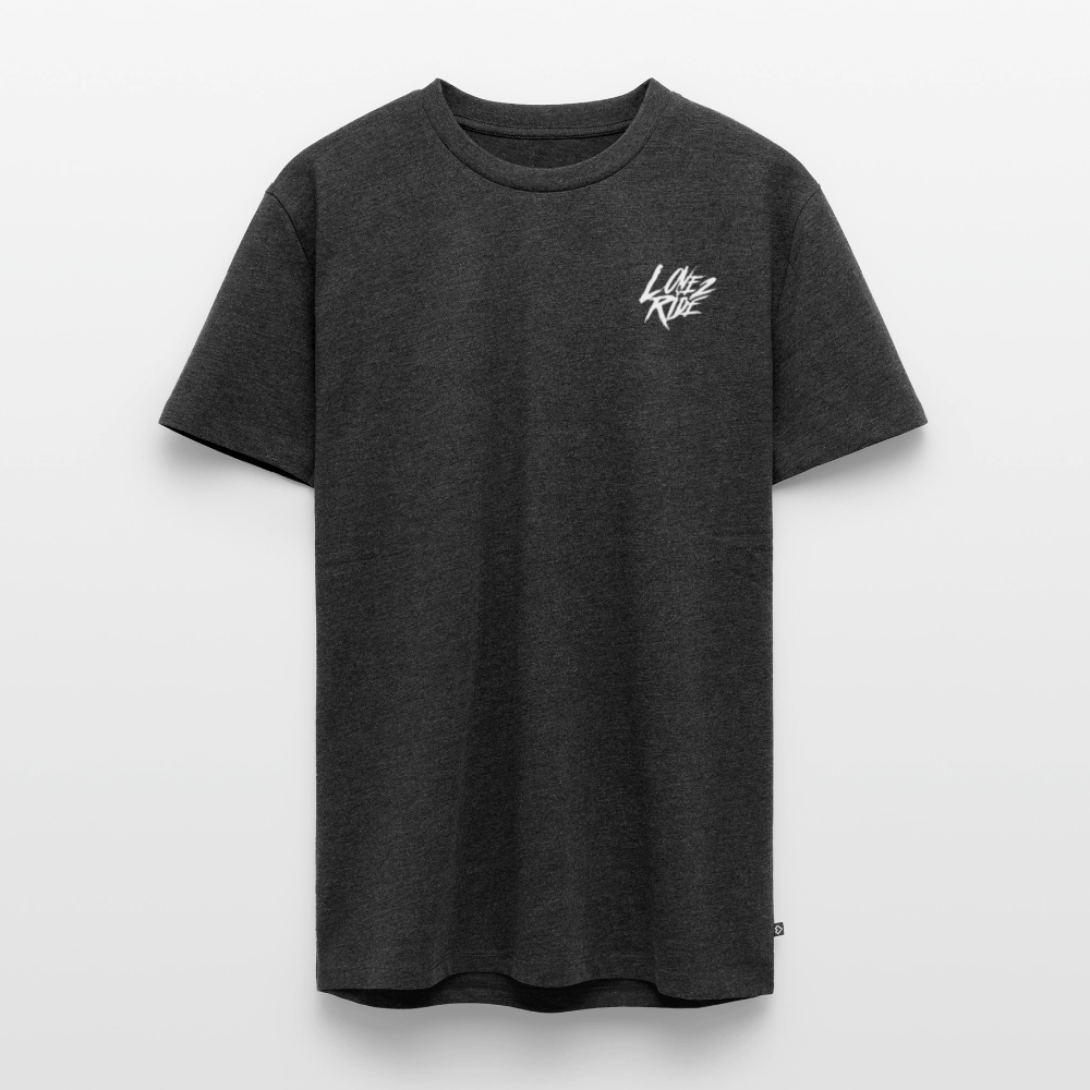 SPOD Männer Premium T-Shirt | Spreadshirt 812 Anthrazit meliert / S LOVE 2 RIDE - Front / Backprint -Männer Premium T-Shirt E-Bike-Community