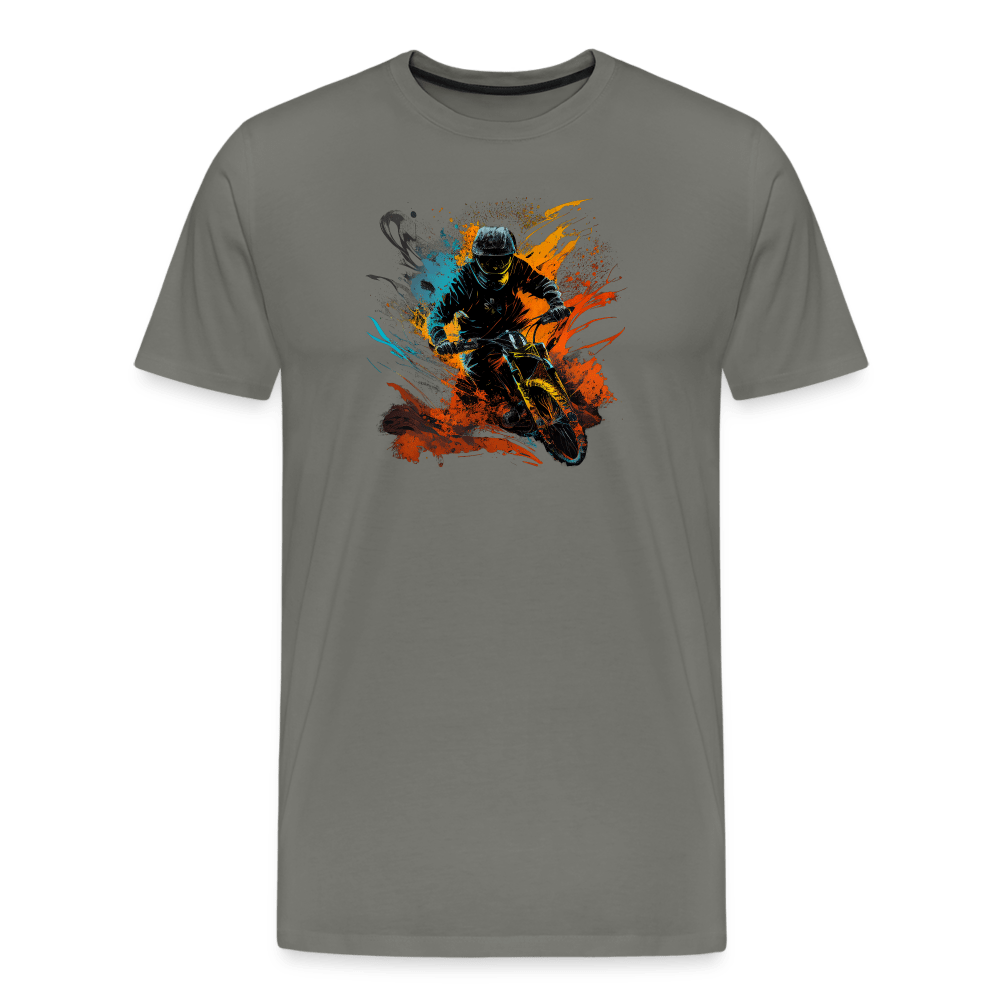 SPOD Männer Premium T-Shirt | Spreadshirt 812 Asphalt / S Color Biker - Männer Premium T-Shirt E-Bike-Community