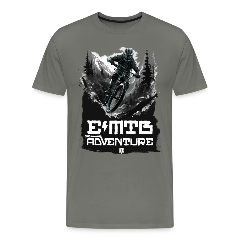 SPOD Männer Premium T-Shirt | Spreadshirt 812 Asphalt / S EMTB ADVENTURE - Männer Premium T-Shirt E-Bike-Community