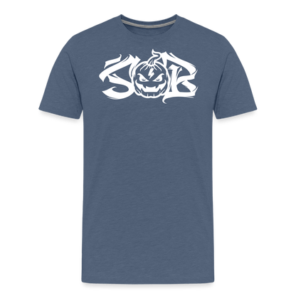 SPOD Männer Premium T-Shirt | Spreadshirt 812 Blau meliert / S Halloween 23 - Männer Premium T-Shirt E-Bike-Community