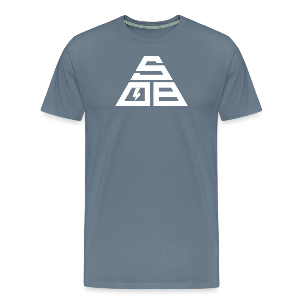 SPOD Männer Premium T-Shirt | Spreadshirt 812 Blaugrau / S Triangle - Männer Premium T-Shirt E-Bike-Community