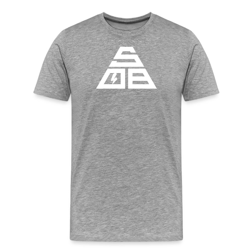SPOD Männer Premium T-Shirt | Spreadshirt 812 Grau meliert / S Triangle - Männer Premium T-Shirt E-Bike-Community