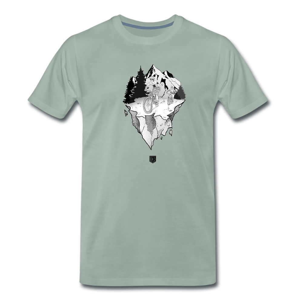 SPOD Männer Premium T-Shirt | Spreadshirt 812 Graugrün / S FREEDOM - Männer Premium T-Shirt E-Bike-Community