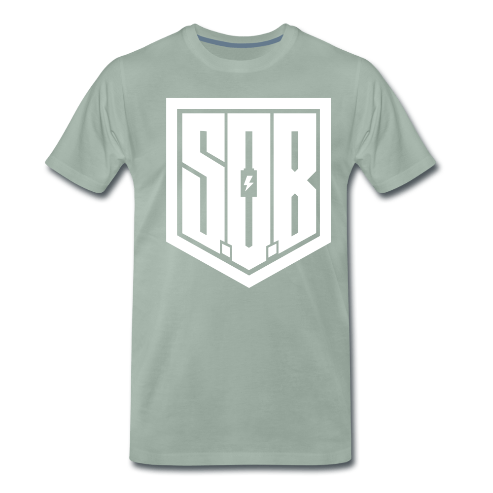 SPOD Männer Premium T-Shirt | Spreadshirt 812 Graugrün / S SONS OF BATTERY - SoB Supporter - Männer Premium T-Shirt E-Bike-Community