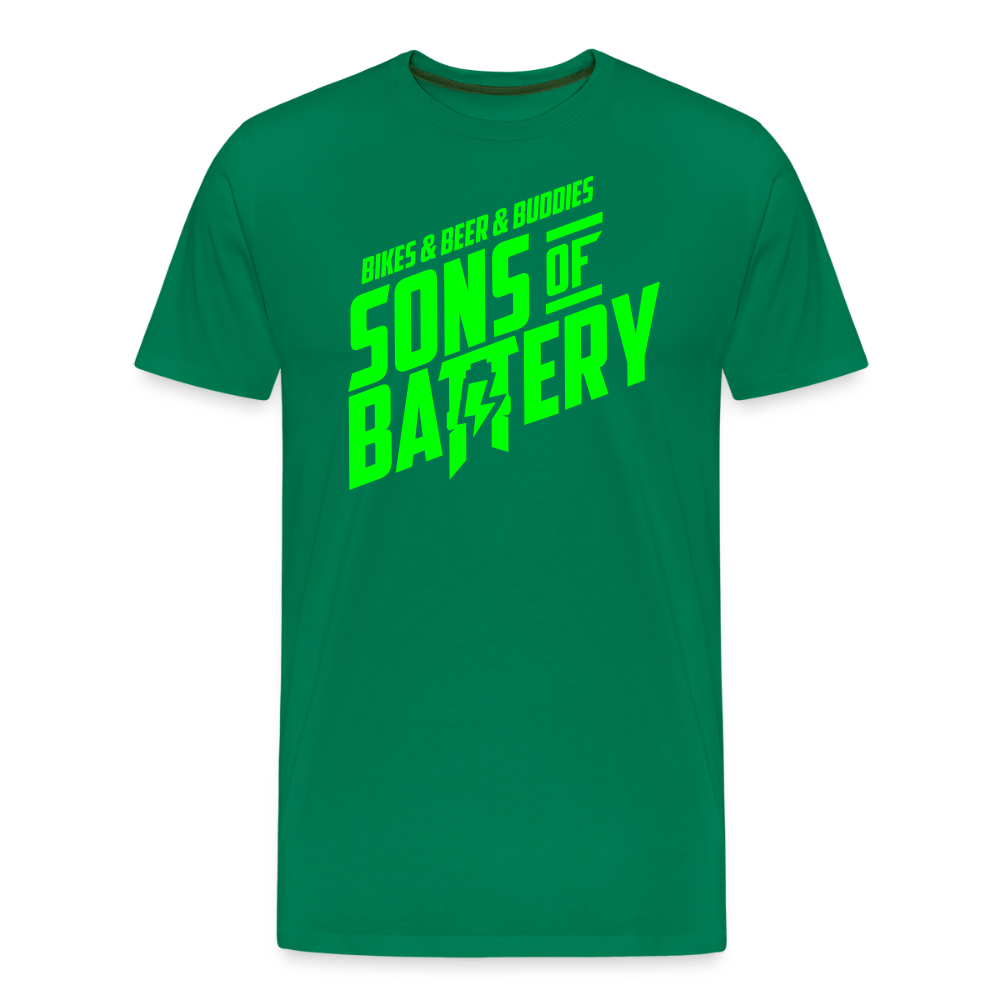 SPOD Männer Premium T-Shirt | Spreadshirt 812 Kelly Green / S 3B - BIKES BEER BUDDIES - SONS OF BATTERYMänner Premium T-Shirt E-Bike-Community