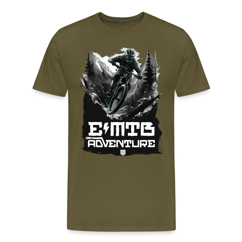 SPOD Männer Premium T-Shirt | Spreadshirt 812 Khaki / S EMTB ADVENTURE - Männer Premium T-Shirt E-Bike-Community