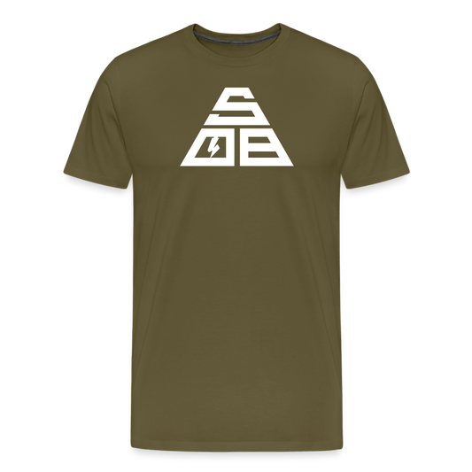 SPOD Männer Premium T-Shirt | Spreadshirt 812 Khaki / S Triangle - Männer Premium T-Shirt E-Bike-Community