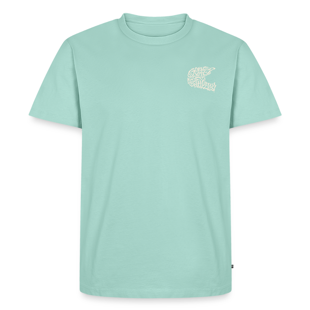 SPOD Männer Premium T-Shirt | Spreadshirt 812 Mint / S TPOM - HELM - FRONT / BACK Männer Premium T-Shirt E-Bike-Community