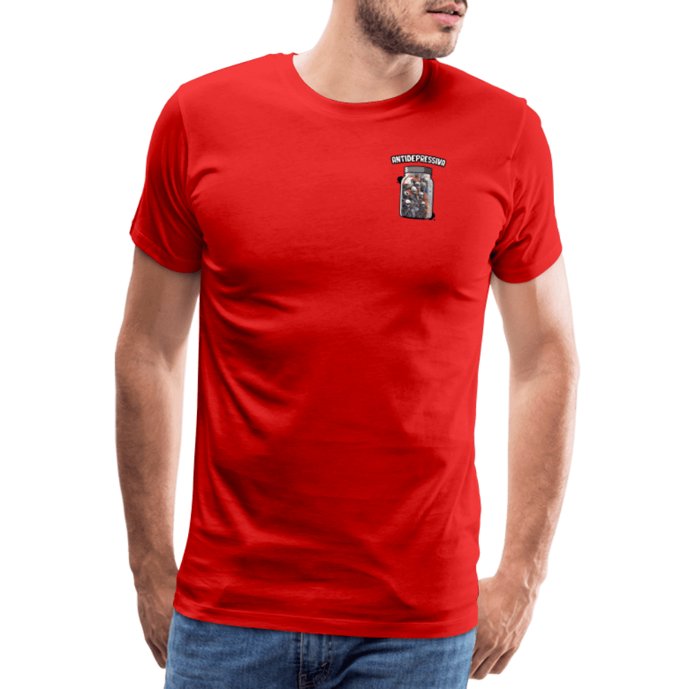 SPOD Männer Premium T-Shirt | Spreadshirt 812 Rot / S Antidepressiva - Männer Premium T-Shirt E-Bike-Community