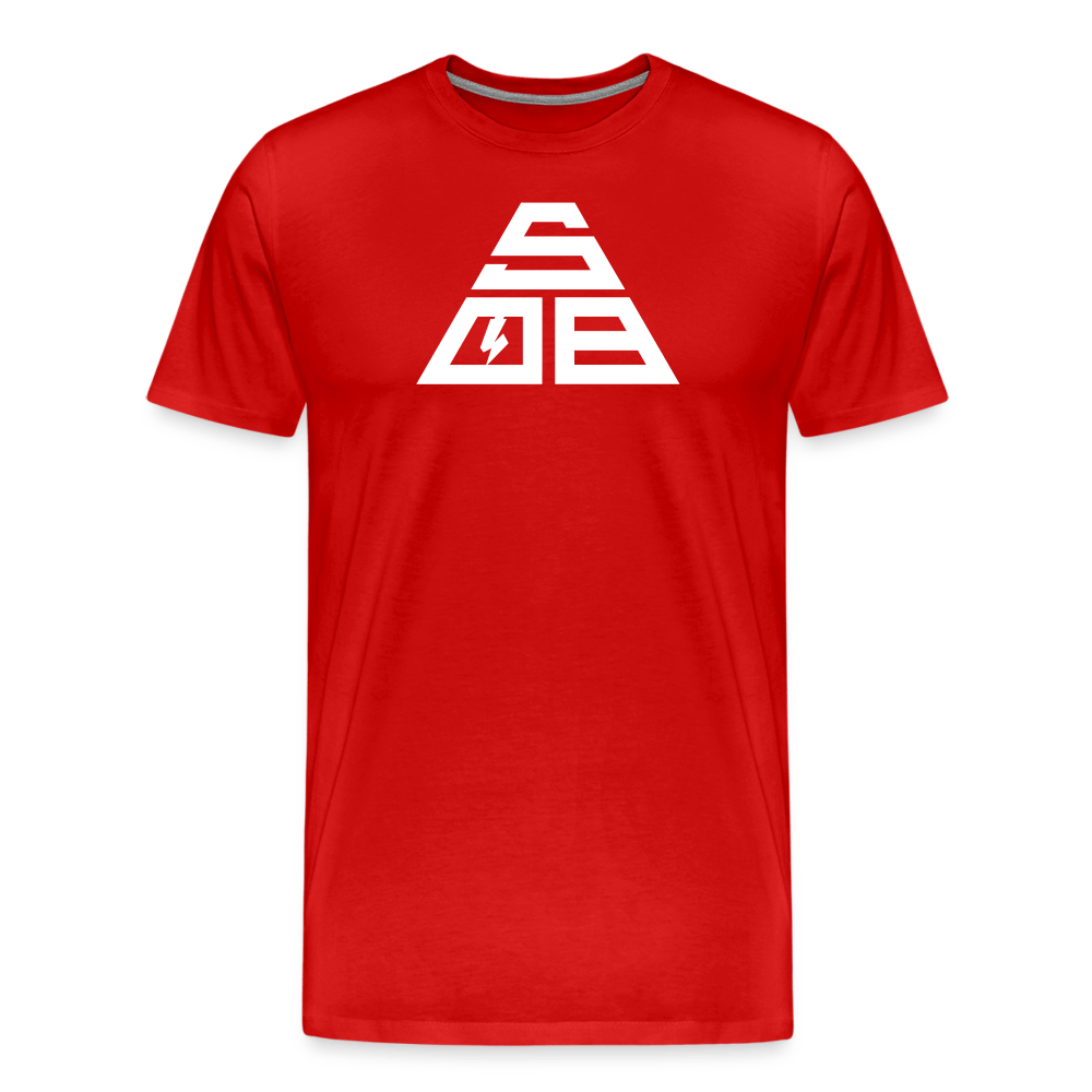 SPOD Männer Premium T-Shirt | Spreadshirt 812 Rot / S Triangle - Männer Premium T-Shirt E-Bike-Community
