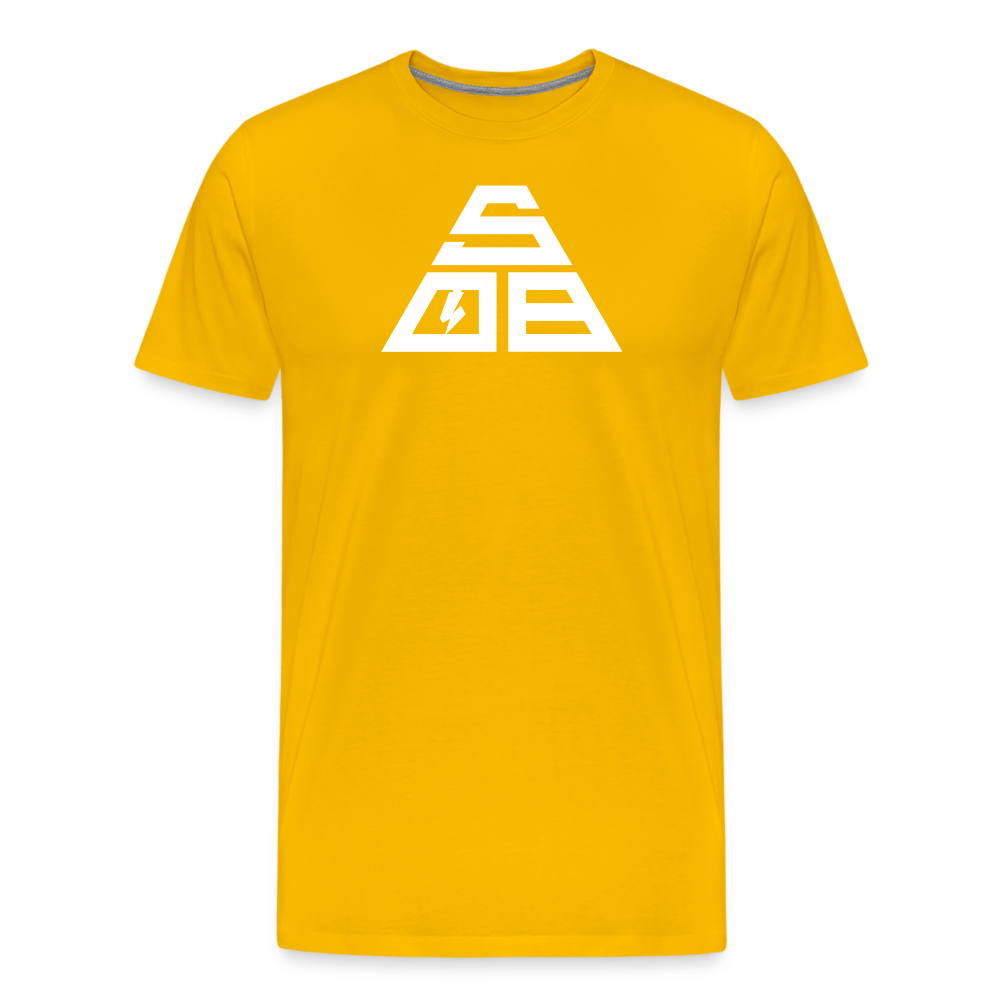 SPOD Männer Premium T-Shirt | Spreadshirt 812 Sonnengelb / S Triangle - Männer Premium T-Shirt E-Bike-Community