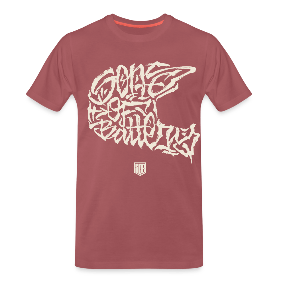 SPOD Männer Premium T-Shirt | Spreadshirt 812 washed Burgundy / S Sons Spezial Edition TPOM Helm, Front- Männer Premium T-Shirt E-Bike-Community
