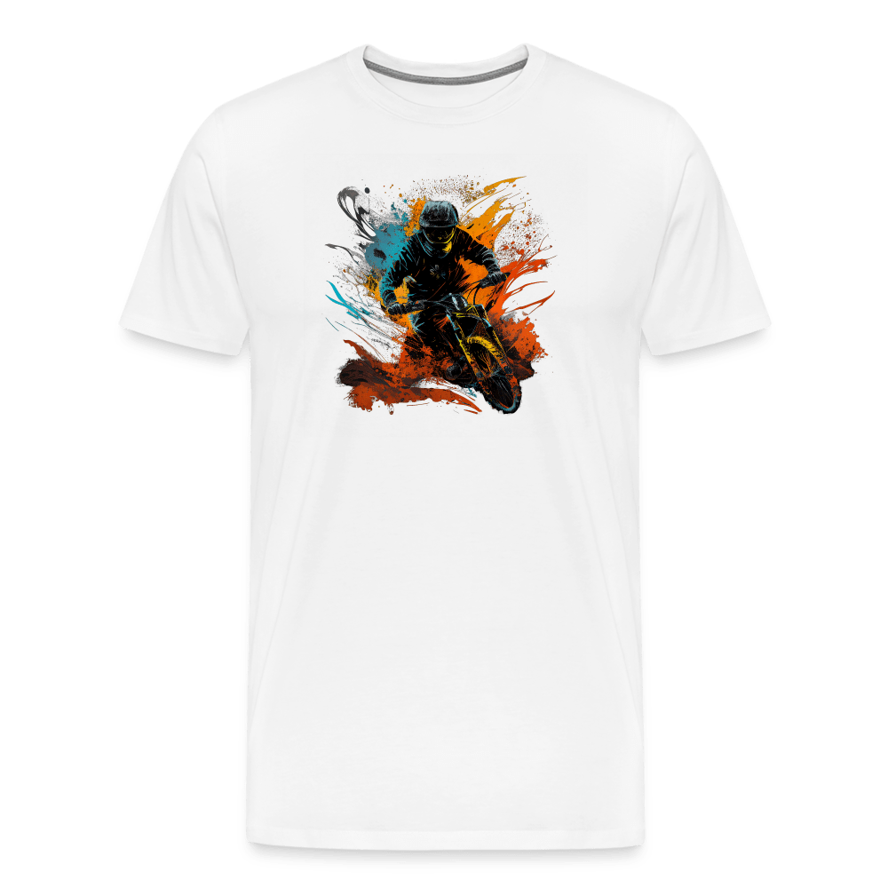 SPOD Männer Premium T-Shirt | Spreadshirt 812 weiß / S Color Biker - Männer Premium T-Shirt E-Bike-Community