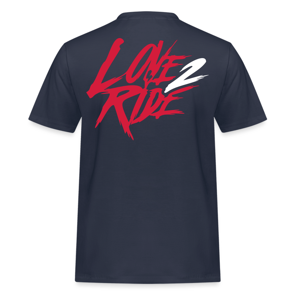 SPOD Männer Workwear T-Shirt Navy / S Love 2 Ride - REDLINE - Russel Athletics Shirt E-Bike-Community