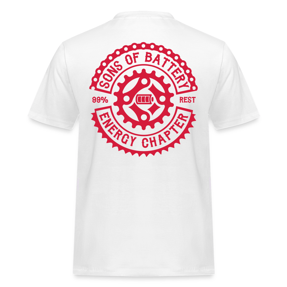 SPOD Männer Workwear T-Shirt Weiß / S OG RED Line - Männer Workwear T-Shirt E-Bike-Community