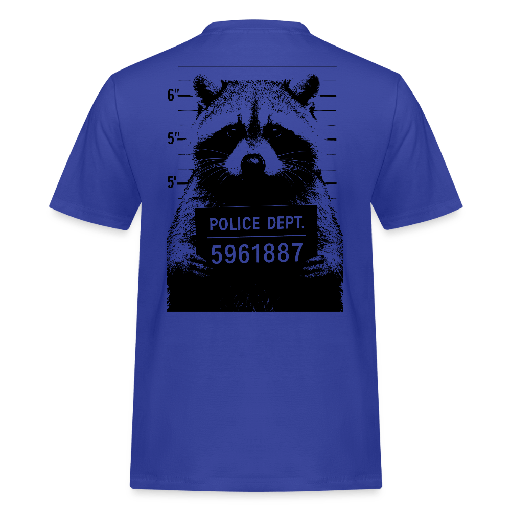 Spreadconnect Männer Workwear T-Shirt Royalblau / S Freches Capybara - Gegner Waschbär - Männer Workwear T-Shirt E-Bike-Community