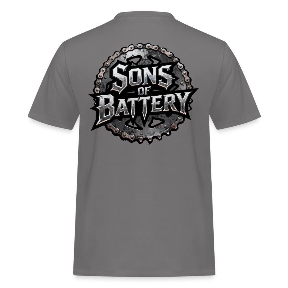 Spreadconnect Männer Workwear T-Shirt SONS OF BATTERY - STEEL - Männer Workwear T-Shirt E-Bike-Community