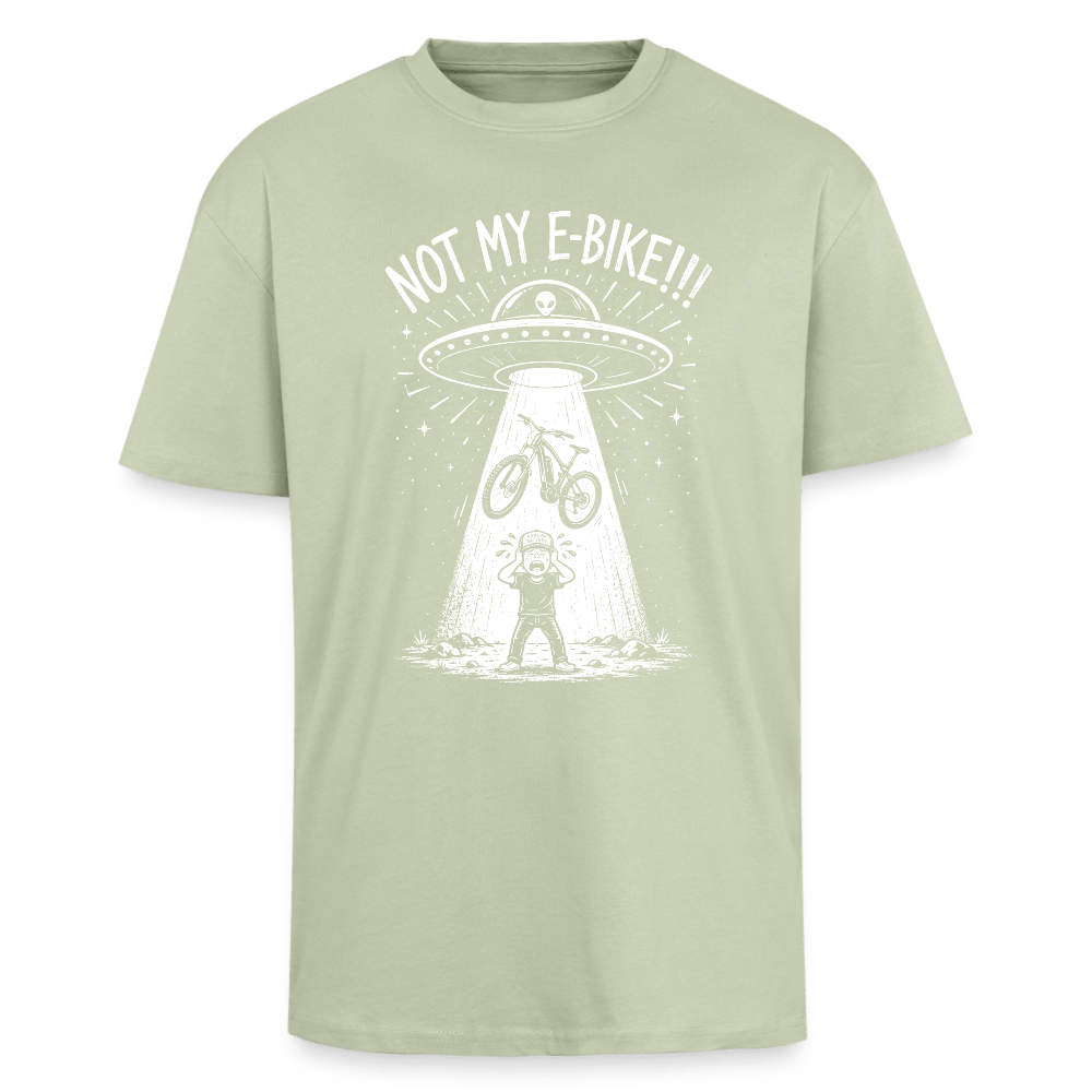 Spreadconnect Oversized Heavyweight Unisex T-Shirt Leichtes Salbeigrün / XS ALIENS STOLE MY E-BIKE - Oversized Heavyweight Unisex T-Shirt E-Bike-Community