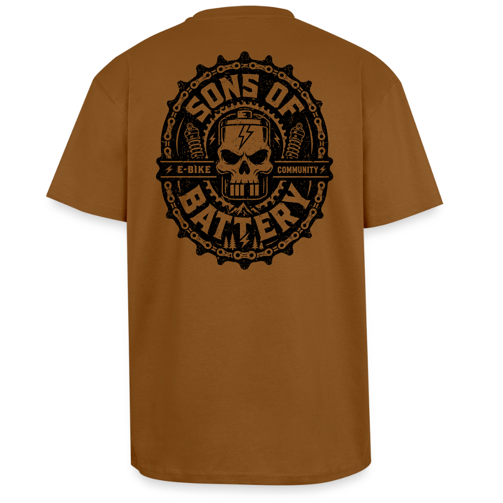 Spreadconnect Oversized Heavyweight Unisex T-Shirt Toffee / XS SONS OF BATTERY - BATSKULL - Oversized Heavyweight Unisex T-Shirt E-Bike-Community